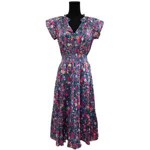 Rails Amellia Dress Smocked Waist Multicolor Floral Print XS